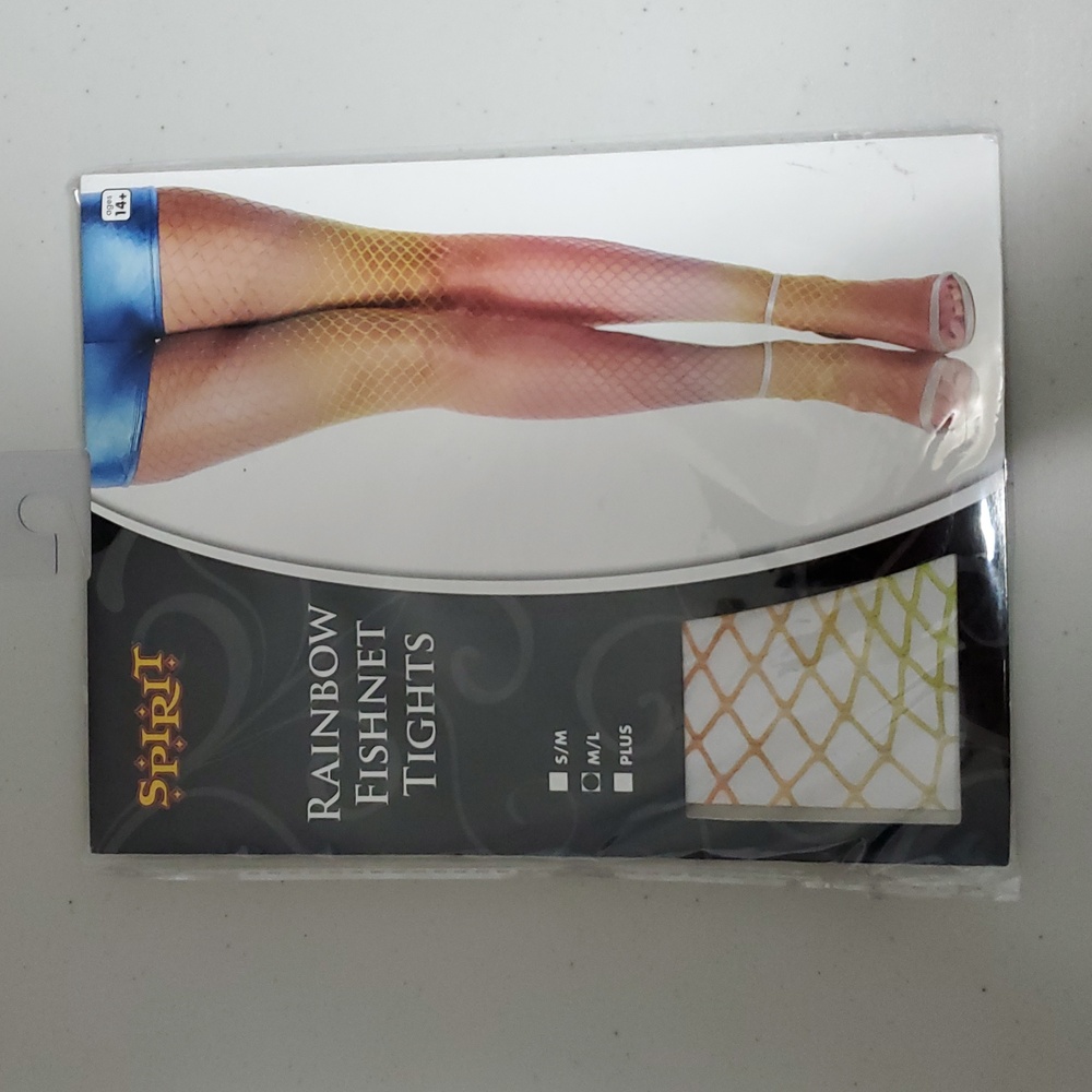 Spirit Multicolor Fishnet Tights Halloween